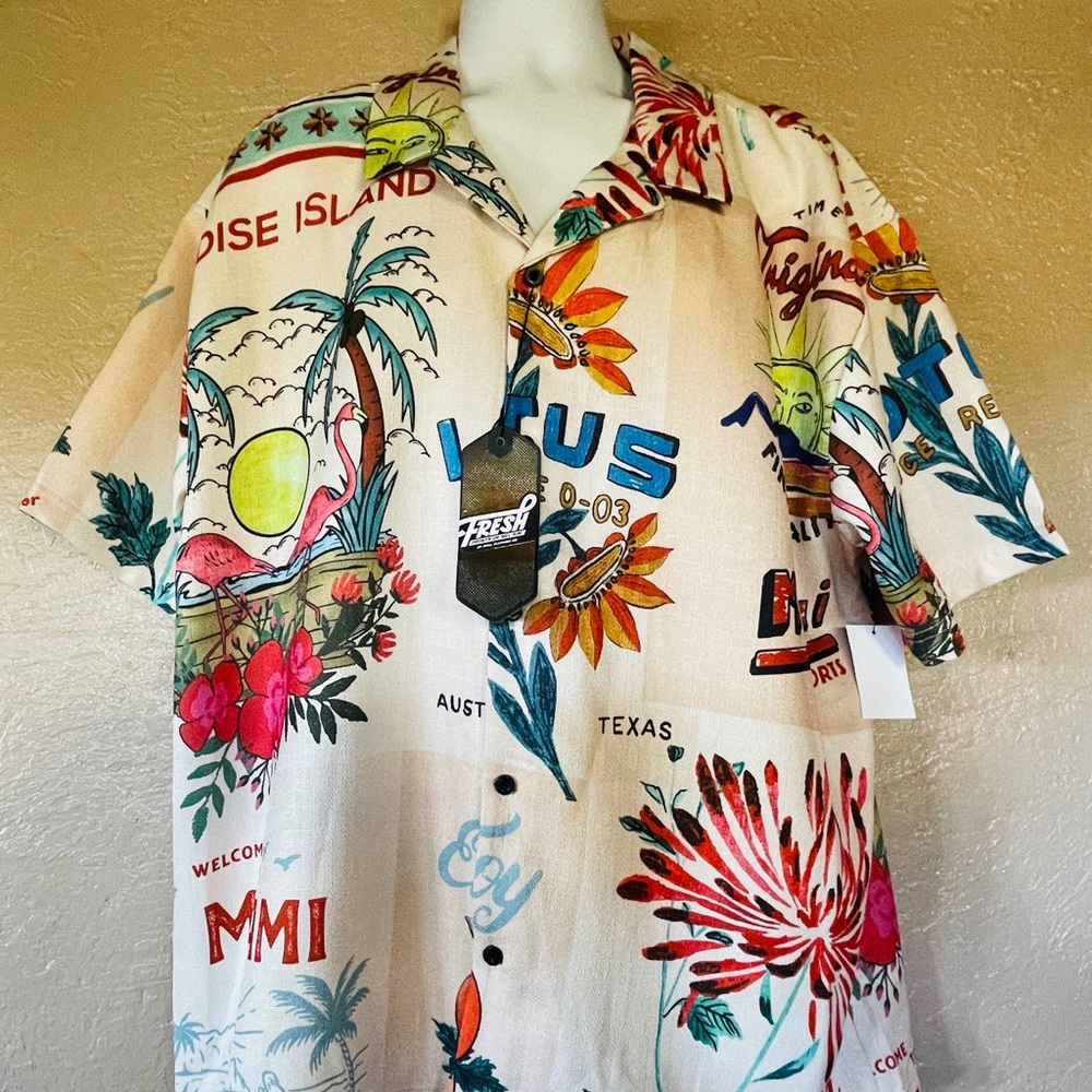 NWT FRESH PRINTS Unique Retro 70s Style MIAMI Texas Sugar Sack Inspired SHIRT 3X